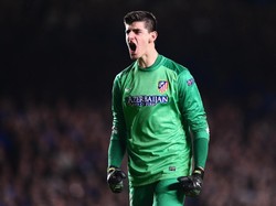 Thibaut Courtois mengangkat namanya saat dipinjamkan ke Atletico Madrid. Dia berhasil membawa Atletico melaju ke final Liga Champions dan meraih gelar La Liga pertamanya dalam 20 tahun pada 2014 silam. (Getty Images)