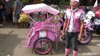 Serba Pink, Becak di Tasikmalaya ini Nyentrik Banget