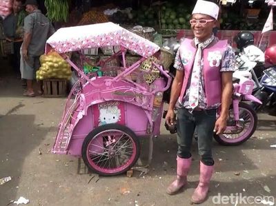 Serba Pink, Becak di Tasikmalaya ini Nyentrik Banget