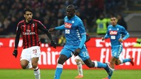 Milan mengalahkan Napoli di Stadion San Siro, Rabu (30/1/2019) dini hari WIB, pada babak perempatfinal Coppa Italia. Marco Luzzani/Getty Images.