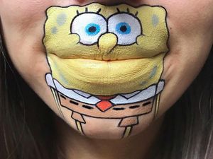 Unik dan Kreatif, Melukis Animasi di Bibir