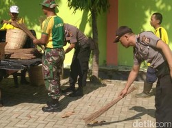 Jelang Munas NU, TNI Polri Bersih-bersih Pesantren Miftahul Huda