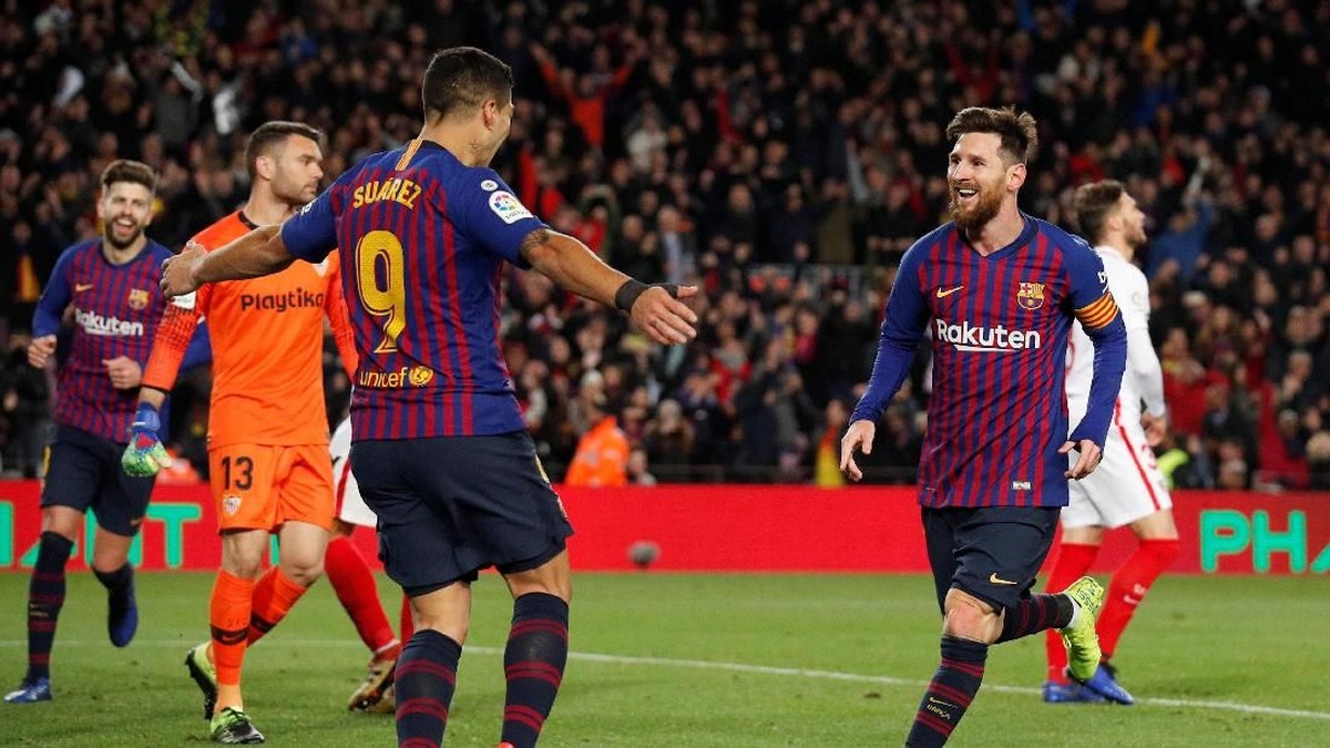Barcelona lolos ke semifinal Copa del Rey usai bantai Sevilla 6-1 (Albert Gea/REUTERS)