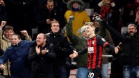 David Brooks turut menyumbangkan satu gok untuk Bournemouth. Gol tersebut dicetak di menit ke-63, Reuters/John Sibley