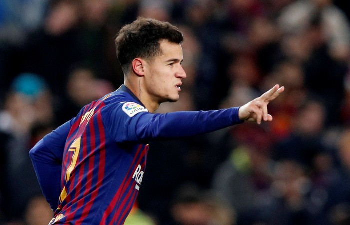 Soccer Football - Copa del Rey - Quarter-Final - Second Leg - FC Barcelona v Sevilla - Camp Nou, Barcelona, Spain - January 30, 2019  Barcelonas Philippe Coutinho celebrates scoring their third goal        REUTERS/Albert Gea