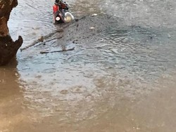 Hujan Lebat Juga Rendam Kawasan Elit di Surabaya Barat