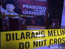 Buntut Keributan, Kantor Gerindra Sukabumi Dipasang Garis Polisi