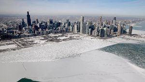 Penampakan Udara Fenomena Polar Vortex di AS