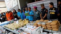 BNN Pamerkan 1,4 Ton Ganja Jaringan Aceh