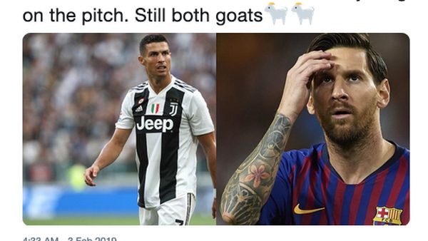 Ragam Meme Messi vs Ronaldo, Beda Liga tapi Masih Saingan