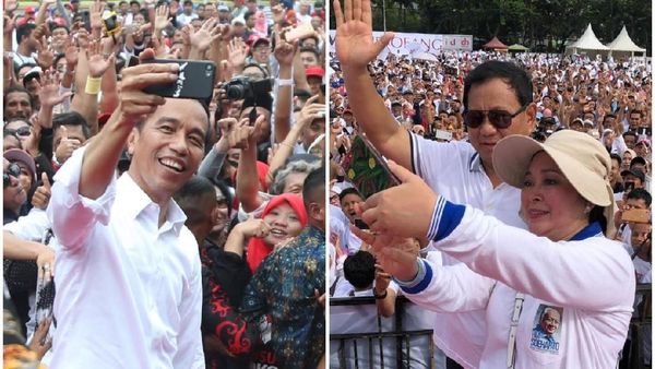 Potret Kampanye Akhir Pekan: Prabowo Jalan Sehat, Jokowi Sambut Dukungan