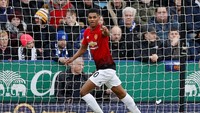 Gol kemenangan MU di King Power Stadium, Minggu (3/2/2019) malam WIB, dicetak oleh Marcus Rashord di menit kesembilan. Reuters/Andrew Boyers.