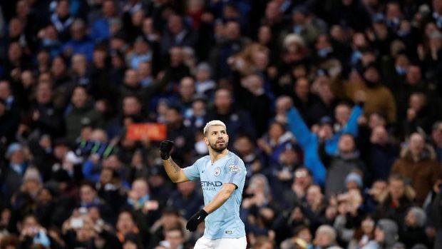 Sergio Aguero berhasil mencetak hattrick di laga lawan Arsenal.
