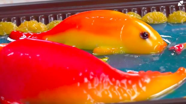  Resep  Puding Ikan  Koi  Dessert Meriah Lucu di Tahun Baru 