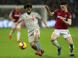 Mohamed Salah melepas empat tembakan dengan dua yang mengarah ke gawang, namun tak ada yang berbuah gol. (Foto: Richard Heathcote/Getty Images)