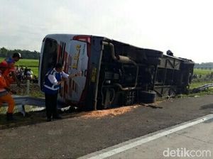 Bus Eka Tabrak Truk di Tol Nganjuk, Tiga Orang Tewas