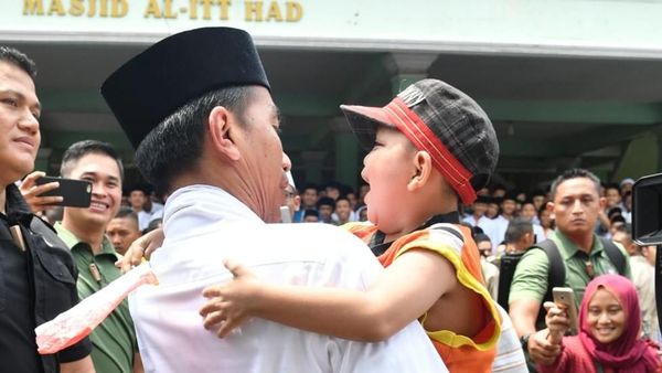 Foto: Pelukan Rafi Ahmad untuk Jokowi