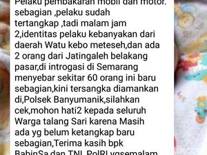 Muncul Hoax Pelaku Teror Pembakaran Mobil Tertangkap Muncul Hoax Pelaku Teror Pembakaran Mobil Tertangkap