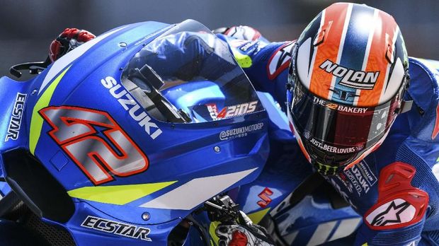 Alex Rins melorot ke tujuh. (