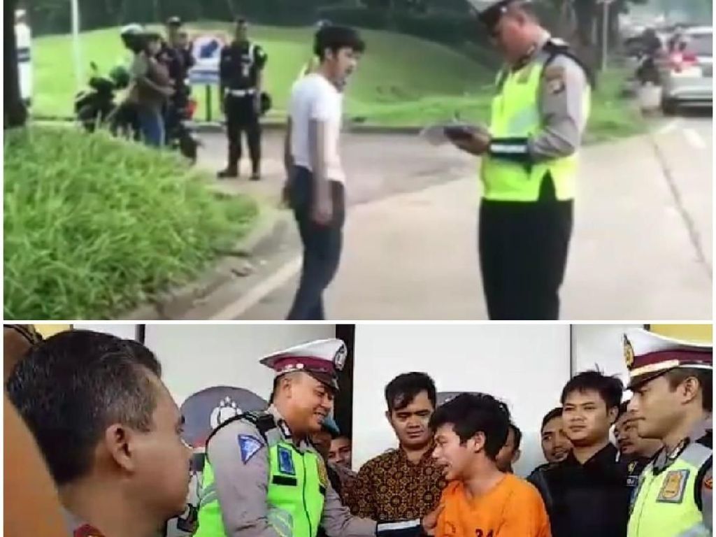 Senyum Bripka Oky Saat Adi Saputra Pembanting Motor Nangis dan Cium Tangan Senyum Bripka Oky Saat Adi Saputra Pembanting Motor Nangis dan Cium Tangan
