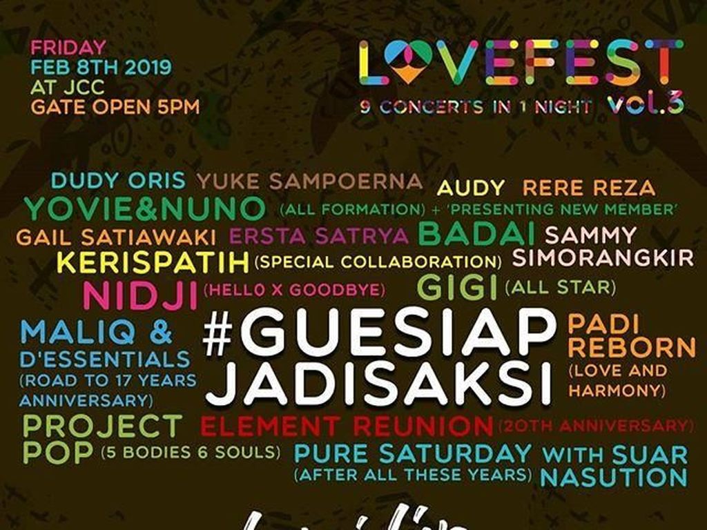9 Konser dalam Semalam di Love Fest Vol. 3 Nanti 9 Konser dalam Semalam di Love Fest Vol. 3 Nanti