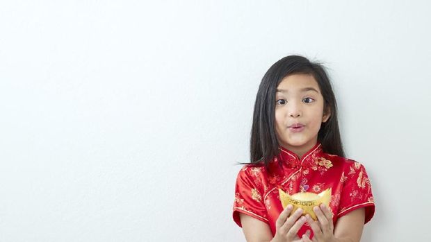 Ilustrasi anak rayakan Imlek