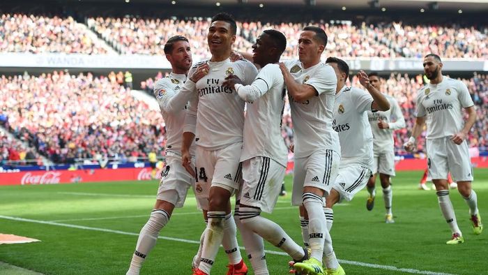 Real Madrid naik ke peringkat kedua klasemen Liga Spanyol usai menang atas Atletico Madrid (Foto: Denis Doyle/Getty Images) Real Madrid naik ke peringkat kedua klasemen Liga Spanyol usai menang atas Atletico Madrid (Foto: Denis Doyle/Getty Images)