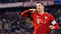 Robert Lewandowksi menjadi pemain Bayern Munich tertajam di Liga Champions. Ada sebanyak delapan gol yang dicetak. (Foto: Matthias Balk / dpa / AFP)
