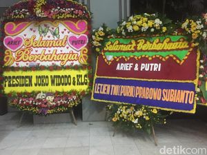 Karangan Bunga dari Jokowi-Prabowo Hiasi Pernikahan Waketum Gerindra