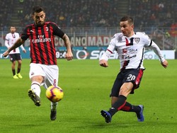 Gol pertama Milan muncul di menit ke-13, berawal dari tembakan Suso yang berhasil ditepis Alessio Cragno, namun bola pantulan itu mengenai Ceppitelli dan masuk ke gawang Cagliari.