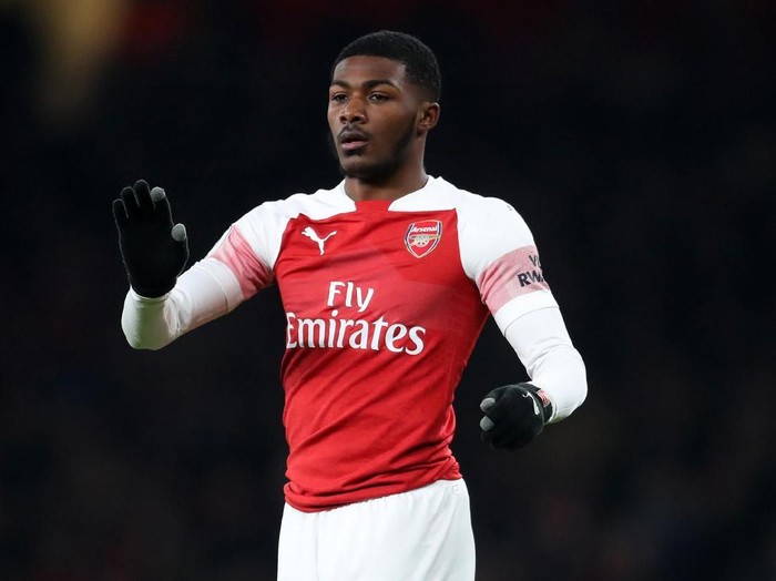 LONDON, ENGLAND - JANUARY 19: Ainsley Maitland-Niles of Arsenal during the Premier League match between Arsenal FC and Chelsea FC at Emirates Stadium on January 19, 2019 in London, United Kingdom. (Photo by Catherine Ivill/Getty Images)