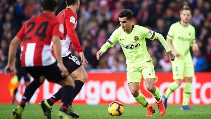 Philippe Coutinho (kanan) saat Barcelona menghadapi Athletic Bilbao. (Foto: Juan Manuel Serrano Arce/Getty Images) Philippe Coutinho (kanan) saat Barcelona menghadapi Athletic Bilbao. (Foto: Juan Manuel Serrano Arce/Getty Images)