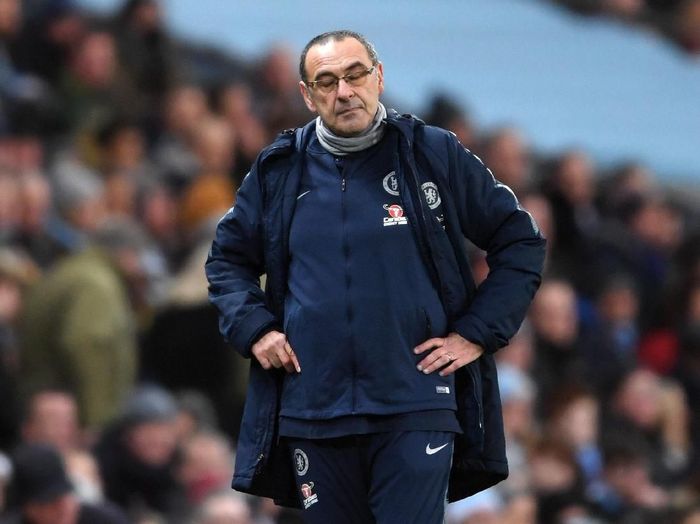 Maurizio Sarri tak khawatir dipecat, dia lebih khawatir dengan performa Chelsea (Laurence Griffiths/Getty Images) Maurizio Sarri tak khawatir dipecat, dia lebih khawatir dengan performa Chelsea (Laurence Griffiths/Getty Images)