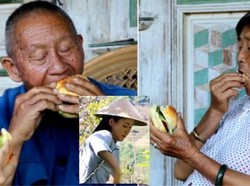 Tinggal Jauh dari Kota, Kakek dan Nenek Ini Baru Pertama Kali Cicip Burger