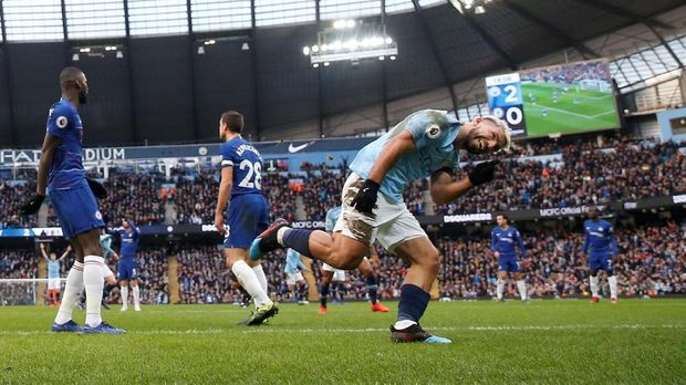 Man City menang 6-0 atas Chelsea tengah bulan Februari 2019.