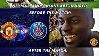 Awalnya senang Neymar dan Edinson Cavani absen, tapi akhirnya malah MU babak belur tanpa kedua pemain PSG itu. (Foto: istimewa)