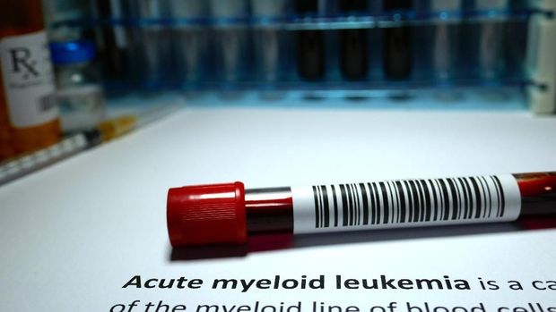 Acute myeloid leukemia - blood disorder abstract.