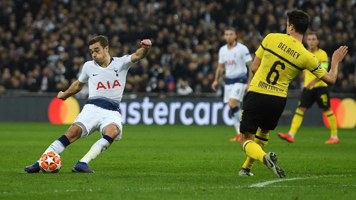 Tottenham Hotspur vs Borussia Dortmund di babak pertama masih 0-0. (Foto: Mike Hewitt/Getty Images)