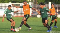 Sesi latihan terakhir digelar di Lapangan ABC, Kompleks Gelora Bung Karno, Jakarta, Kamis (14/2/2019).