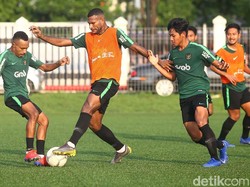 Sesi latihan terakhir digelar di Lapangan ABC, Kompleks Gelora Bung Karno, Jakarta, Kamis (14/2/2019).
