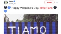 Inter Milan menyambut Valentine Day dengan postingan Tiamo atau bisa diterjemahkan Aku Cinta Kamu. (Foto: Istimewa)