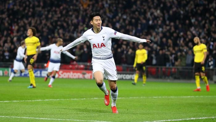 Son Heung-min mencetak satu gol ke gawang Borussia Dortmund. (Foto: Catherine Ivill/Getty Images) Son Heung-min mencetak satu gol ke gawang Borussia Dortmund. (Foto: Catherine Ivill/Getty Images)