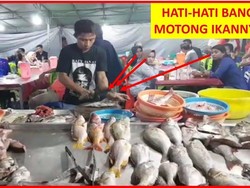 Keren! Aksi Potong Ikan Super Cepat di Ternate Ini Bikin Bengong