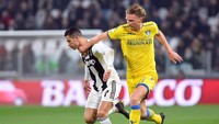 Juventus menang 3-0 saat menjamu Frosinone di Allianz Stadium. Cristiano Ronaldo menjadi bintang dalam pertandingan, Sabtu (16/2/2019) dinihari WIB. (Foto: Massimo Pinca/Reuters)