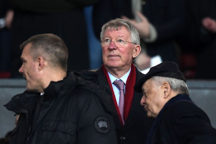 MANCHESTER, ENGLAND - FEBRUARY 12:  Former Manchester United manager, Sir Alex Furguson during the UEFA Champions League Round of 16 First Leg match between Manchester United and Paris Saint-Germain at Old Trafford on February 12, 2019 in Manchester, England. (Photo by Michael Regan/Getty Images)