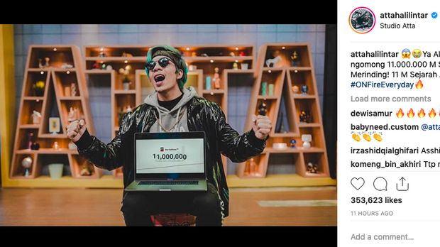 Tembus 11 Juta Subscriber, Atta Halilintar Raja Youtube Asean