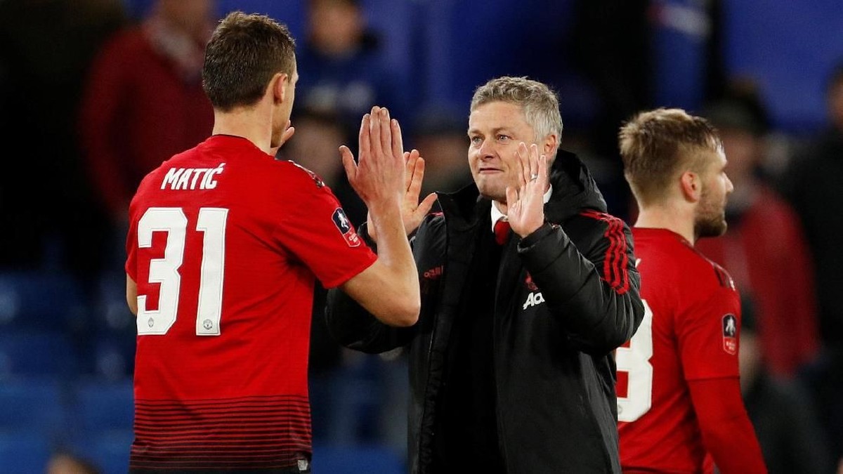 Ole Gunnar Solskjaer puas dengan performa Manchester United saat mengalahkan Chelsea 2-0 di babak kelima Piala FA (Foto: John Sibley/Action Images via Reuters)