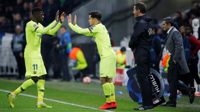 Coutinho dan Ousmane Dembele diragukan tampil di final Copa del Rey (Jean-Paul Pelissier/REUTERS) Coutinho dan Ousmane Dembele diragukan tampil di final Copa del Rey (Jean-Paul Pelissier/REUTERS)