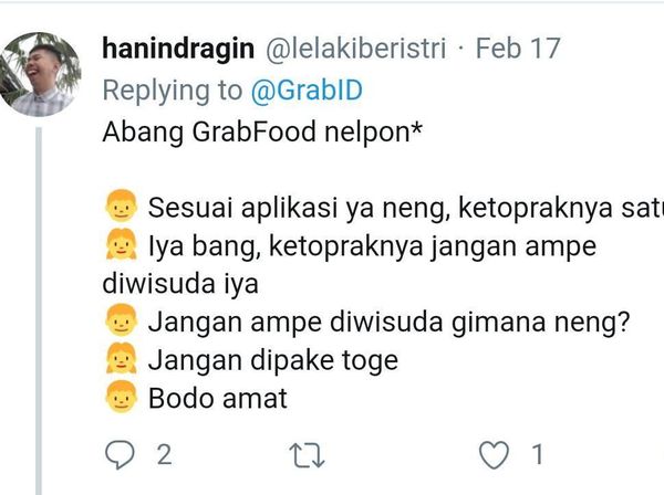 Netizen Adu Lucu Bikin Percakapan Plesetan Makanan dengan Ojek Online