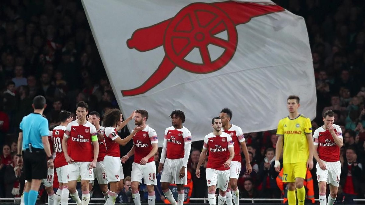 Arsenal ke 16 besar Liga Europa. (Foto: Clive Brunskill/Getty Images)